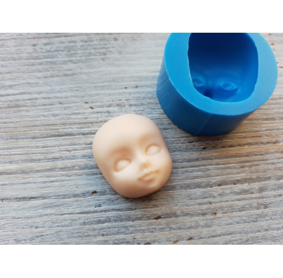Silicone mold, Doll face, style 3, ~ 2.4*2.8 cm, H:1.3 cm