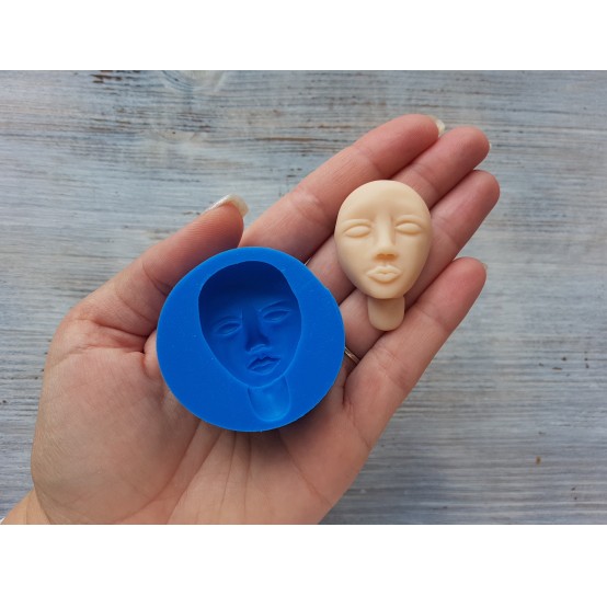 Silicone mold, Doll face 4, ~ 2.8*4.4 cm