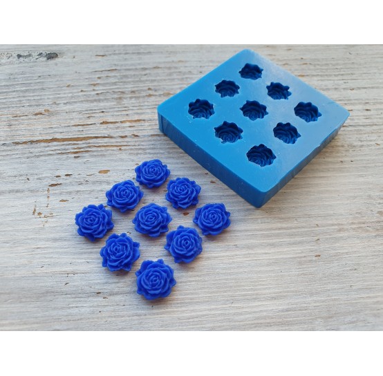 Silicone mold, small flowers, 9 pcs., ~ Ø 1.1 cm