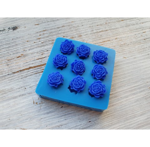 Silicone mold, Roses, small, 9 pcs., ~ Ø 1.1 cm