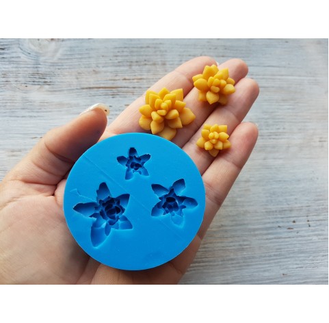 Silicone mold, Succulents, 3 pcs, ~ 1.6-2.9 cm