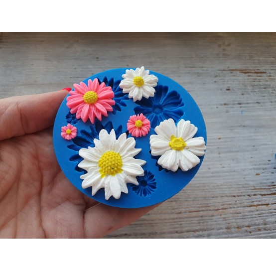 Silicone mold, chamomile, daisy flowers, ~ 0.8-3.3 cm