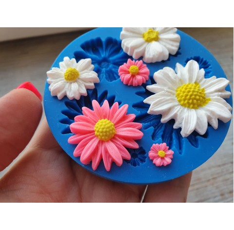 Silicone mold, chamomile, daisy flowers, ~ 0.8-3.3 cm
