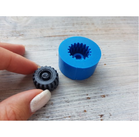 Silicone mold, Wheel, ~ Ø 2 cm, ~ H 1 cm