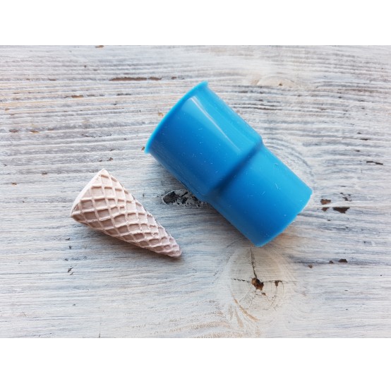 Silicone mold, Ice cream cone, large, ~ Ø 1.9 cm, ~ H: 3.9 cm