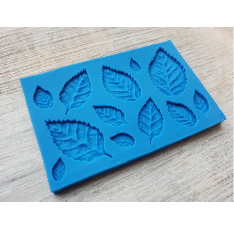 Silicone mold, Set of leaves 1, 12 pcs., ~ 1.1-3.7 cm