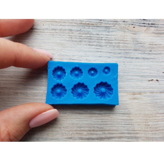 Silicone mold, Mini round cupcakes, 7 pcs., ~ Ø 0.3-1.1 cm