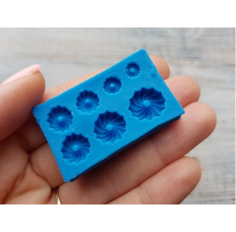 Silicone mold, Mini round cupcakes, 7 pcs., ~ Ø 0.3-1.1 cm