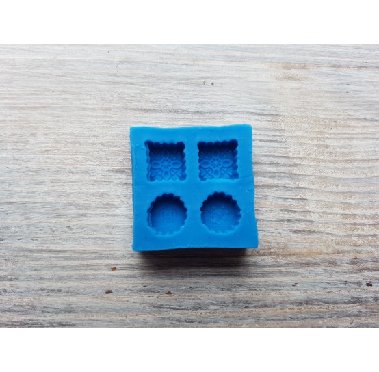 Silicone mold, Mini cookie set 9, 4 pcs., ~ 0.7-0.8 cm