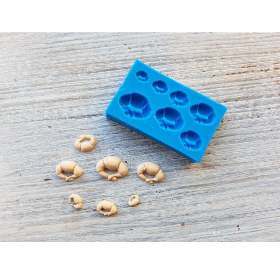 Silicone mold, Mini croissants, 7 pcs., ~ 0.4-1.2 cm