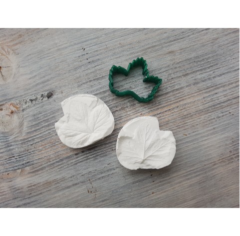 Currant leaf, silicone mold and cutter, ~ 3.5*3.9 cm, ~ 3.4 cm