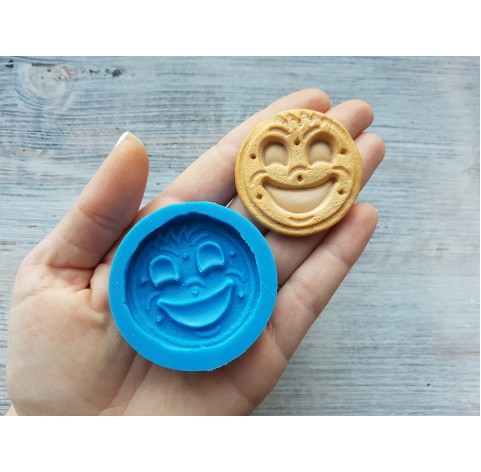 Silicone mold, cookie with a smile, ~ Ø 4.5 cm