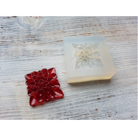 Silicone molds for epoxy, square in the shape of a flower, ~ 4.4 cm