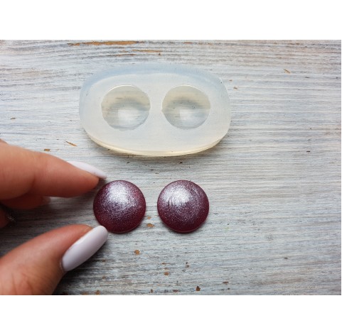Silicone molds for epoxy, two circles, ~ Ø 1.9 cm