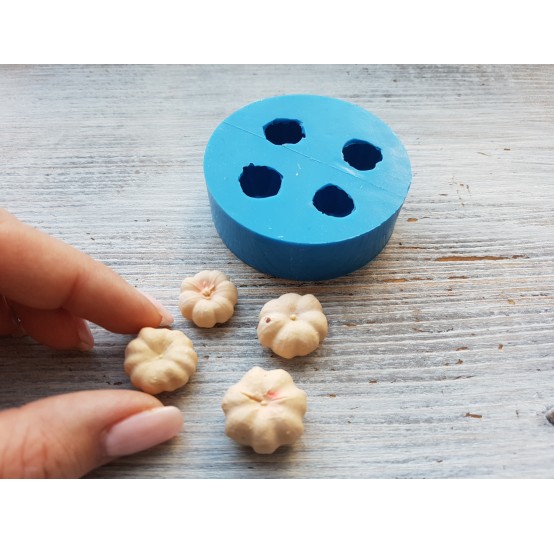 Silicone mold, Pumpkin imitation, 4 pcs., ~ Ø 1.5-2 cm