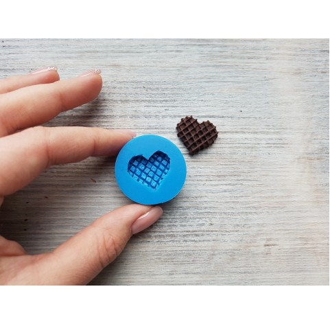 Silicone mold, Waffle, heart, ~ 2 cm