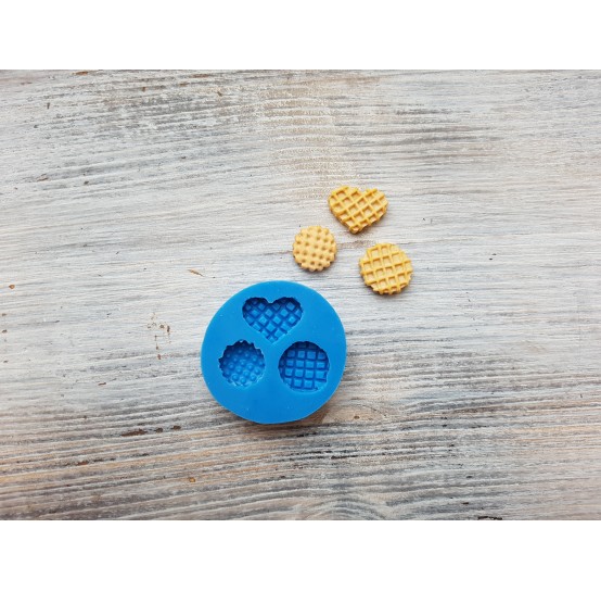 Silicone mold, set of cookies and waffles, 3 pcs., ~ 1.2-1.6 cm