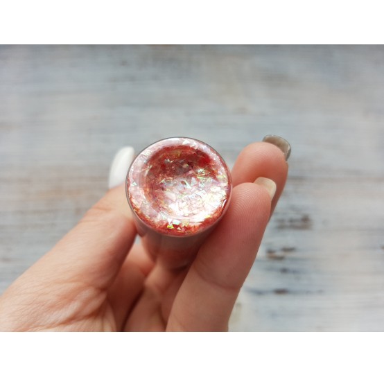 Pigment GLITTER GALAXY PASTEL with sequins, red, 25 gr
