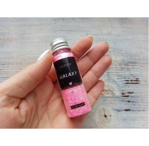 Pastel color pigments GALAXY with sequins, pink, 25 gr