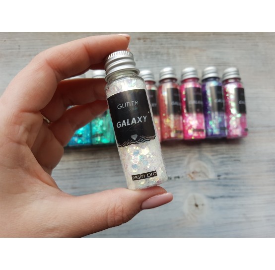 Pigment GALAXY with sequins, white, 25 gr
