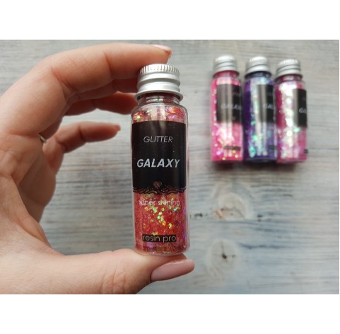 Pigment GLITTER GALAXY with sequins, red, 25 gr