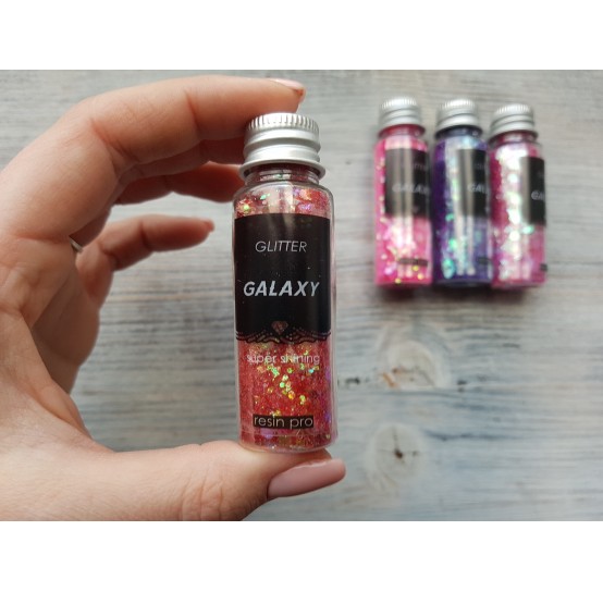 Pigment GALAXY with sequins, red, 25 gr
