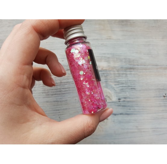 Pigment GALAXY with sequins, pink, 25 gr