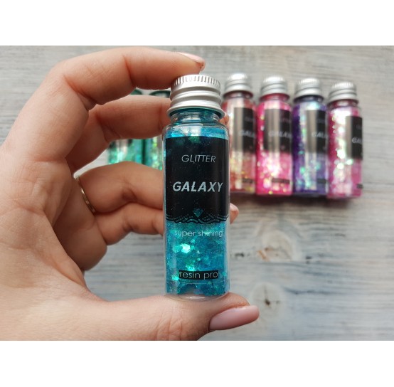 Pigment GLITTER GALAXY with sequins, blue, 25 gr