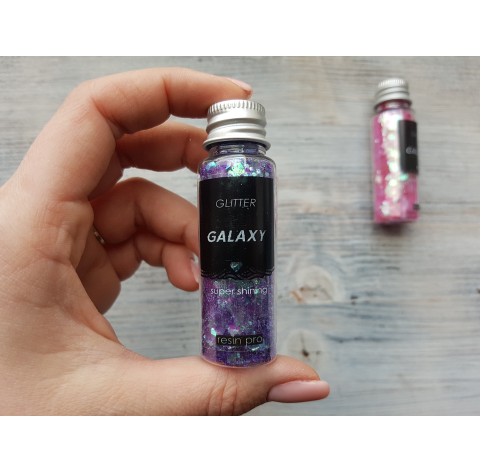 Pigment GLITTER GALAXY with sequins, violet, 25 gr