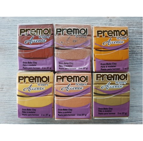 Sculpey Premo Accents oven-bake polymer clay, antique gold, Nr. 5517, 57 gr
