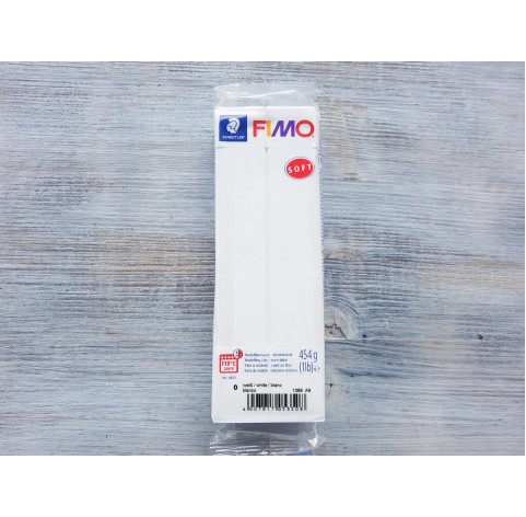 FIMO Soft oven-bake polymer clay, white, Nr. 0, BIG PACKAGE 454 gr