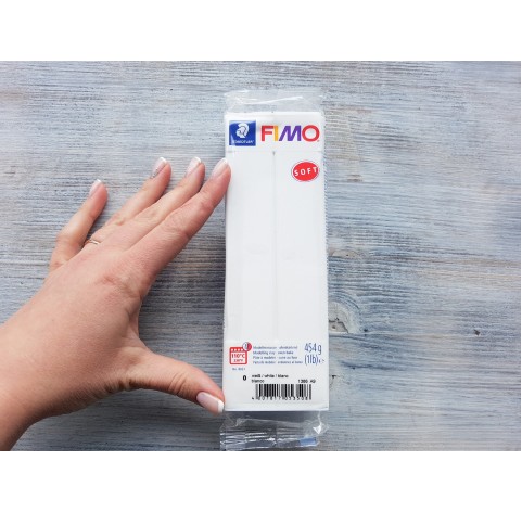 FIMO Soft oven-bake polymer clay, white, Nr. 0, 454 gr