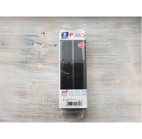 FIMO Soft oven-bake polymer clay, black, Nr. 9, BIG PACKAGE 454 gr