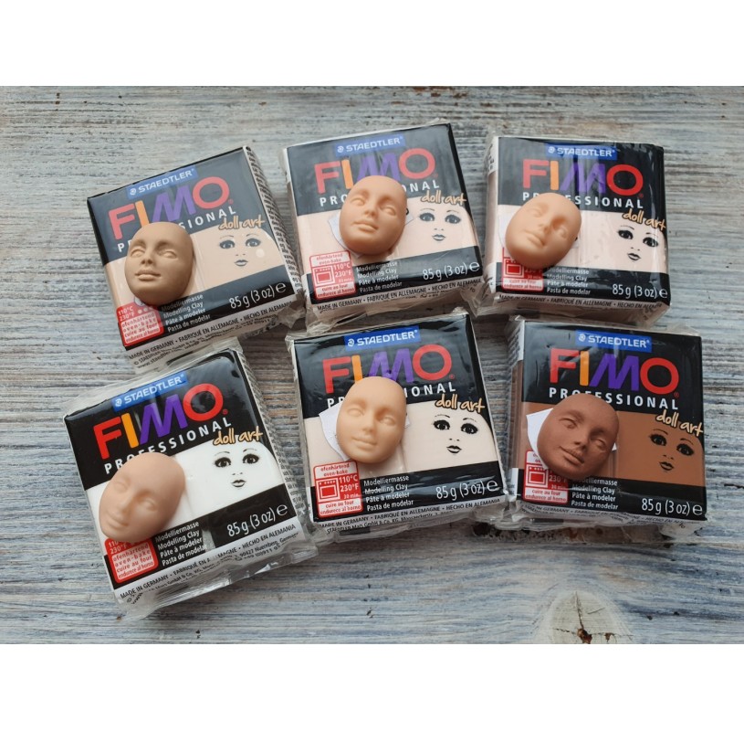 2 doll art FIMO FIMO Professional Polymer Modelling Oven Bake Clay 85g Job Lot x 8 