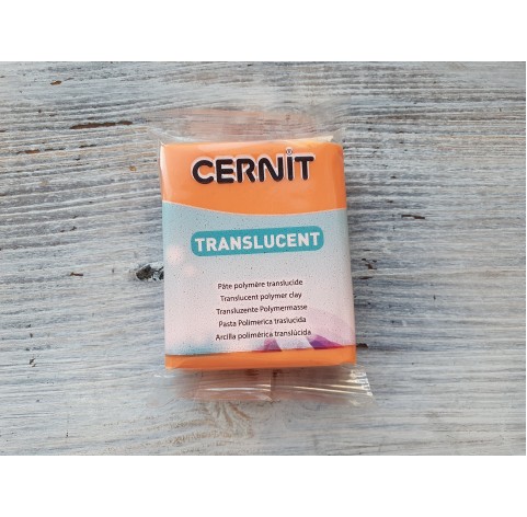 Cernit Translucent oven-bake polymer clay, orange, Nr. 752, 56 gr