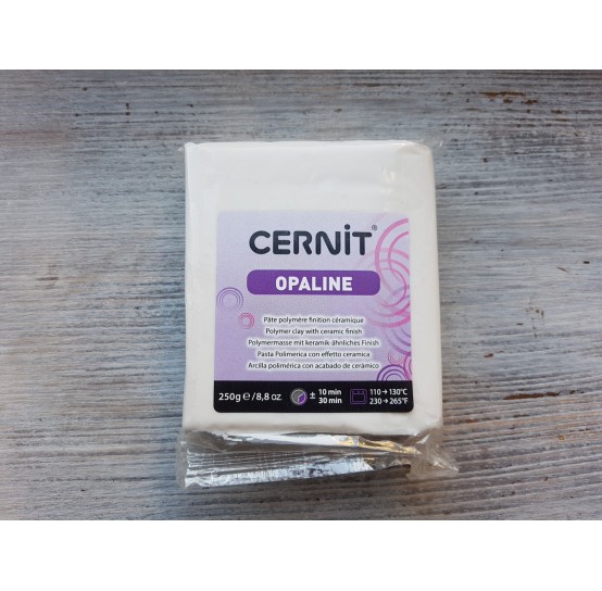 Cernit Opaline oven-bake polymer clay, white, Nr. 010, BIG PACKAGE 250 gr