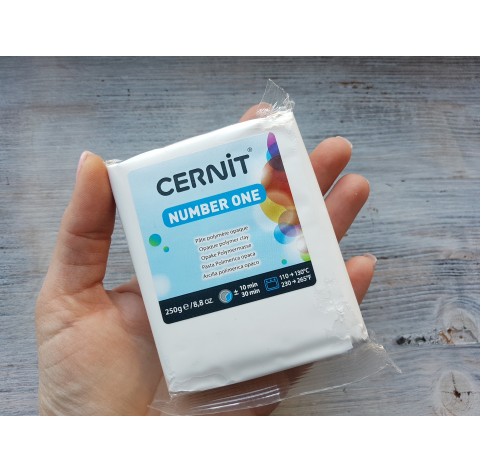 Cernit Number One oven-bake polymer clay, opaque white, Nr. 027, 250 gr