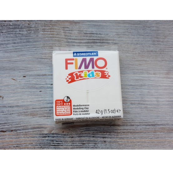 FIMO Kids oven-bake polymer clay, white, Nr. 0, 42 gr