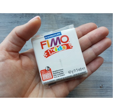 FIMO Kids oven-bake polymer clay, white, Nr. 0, 42 gr