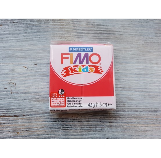 FIMO Kids oven-bake polymer clay, red, Nr. 2, 42 gr
