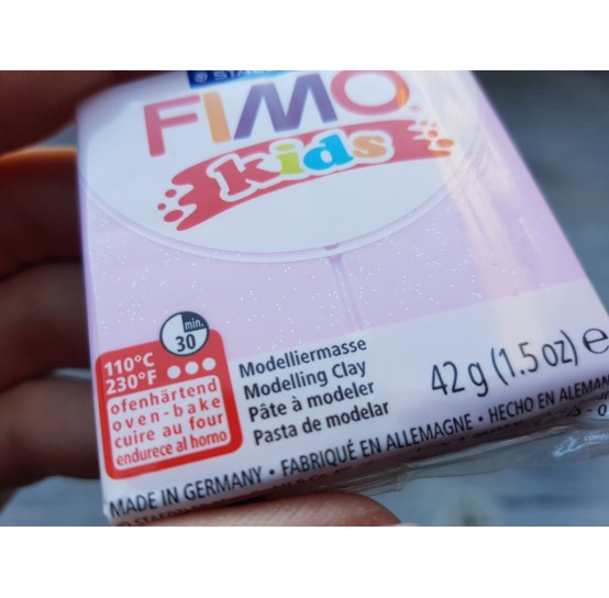 FIMO Kids oven-bake polymer clay, pearl light pink, Nr. 206, 42 gr