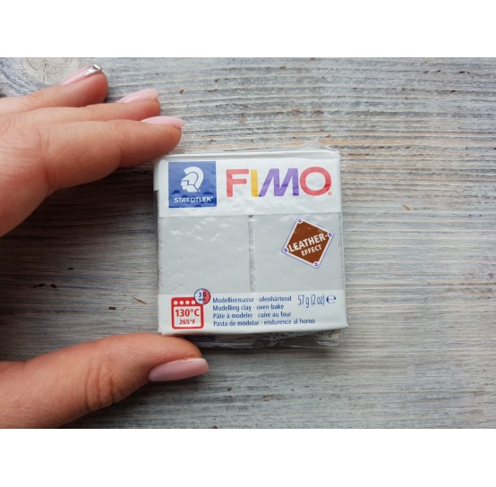 FIMO Leather oven-bake polymer clay, grey, Nr. 809, 57 gr