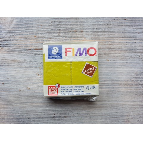 FIMO Leather oven-bake polymer clay, olive, Nr. 519, 57 gr