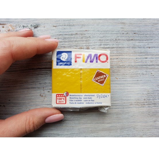 FIMO Leather oven-bake polymer clay, ochre, Nr. 179, 57 gr