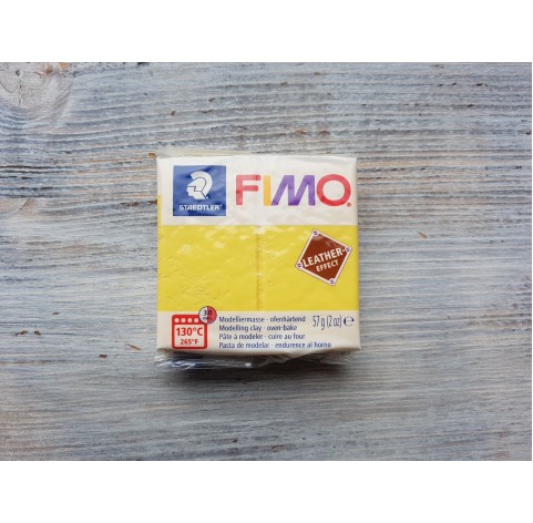 FIMO Leather oven-bake polymer clay, saffron yellow , Nr. 109, 57 gr