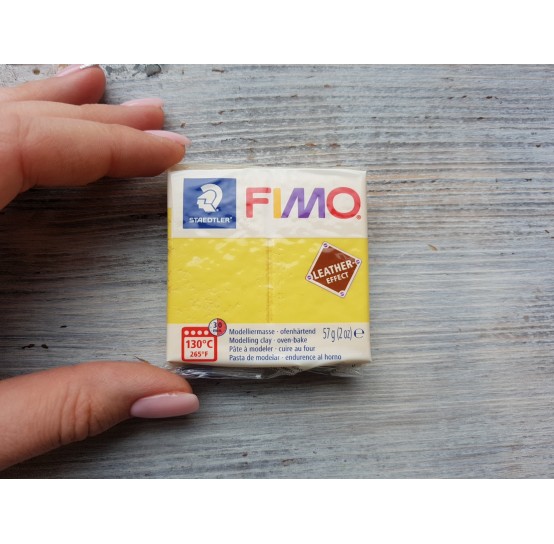 FIMO Leather oven-bake polymer clay, yellow, Nr. 109, 57 gr