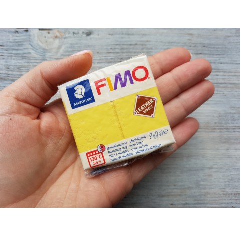 FIMO Leather oven-bake polymer clay, saffron yellow , Nr. 109, 57 gr
