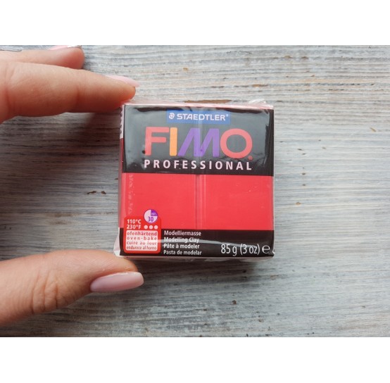 FIMO Professional oven-bake polymer clay, true red, Nr. 200, 85 gr