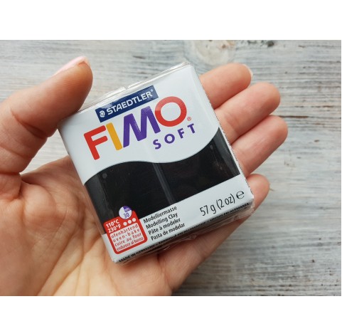 FIMO Soft oven-bake polymer clay, black, Nr. 9, 57 gr