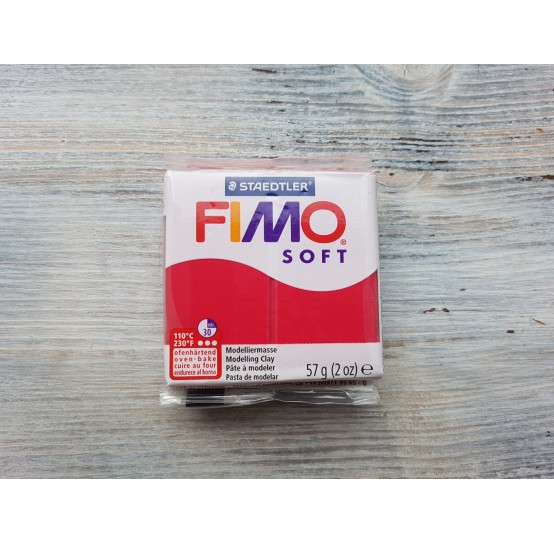 FIMO Soft oven-bake polymer, cherry red, Nr. 26, 57 gr